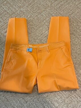 Eddie Bauer Legend Wash Boyfriend Mid rise Pants Women’s Sz 10 Slim Orange Melon